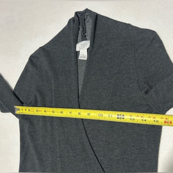 Ann Taylor LOFT Classic Wrap Knit Dress in Charcoal Gray - Picture 8 of 8